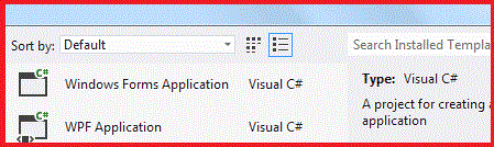 فتح مشروع جديد بلغة السي شارب Open C# application