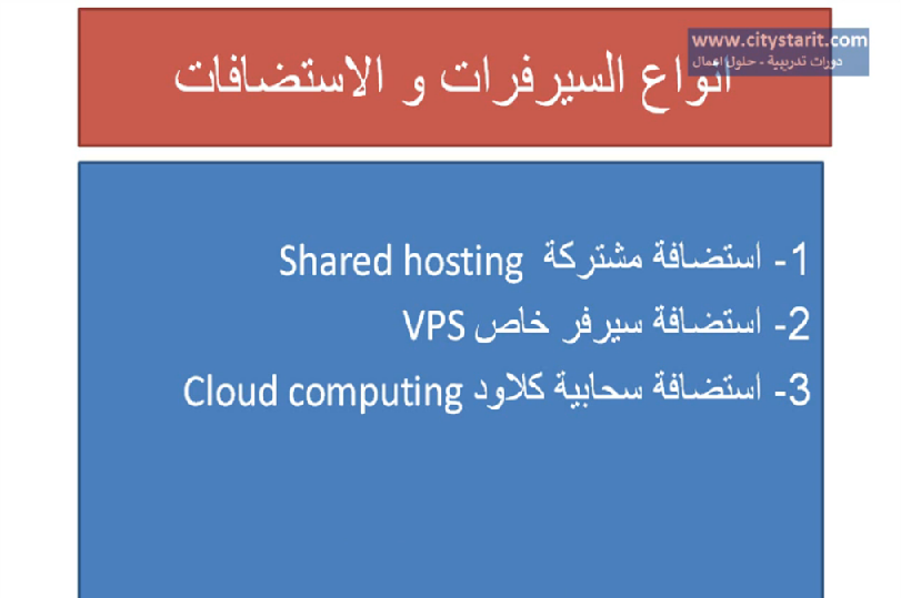  الفرق بين الاستضافة المشتركة و الخاصة و السحابية Shared hosting-VPS -Cloud hosting 