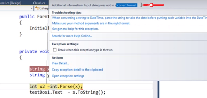  كيفية تتبع الاخطاء بلغة السي شارب #How trace error breakpoint in C