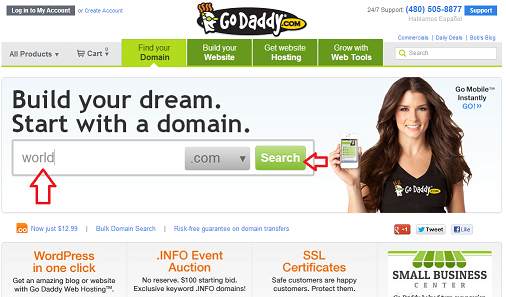buy godaddy domain and hosting شراء دومين واستضافة مواقع بالتفصيل